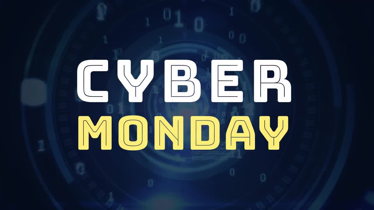 Cyber Monday text against digital eye 4k