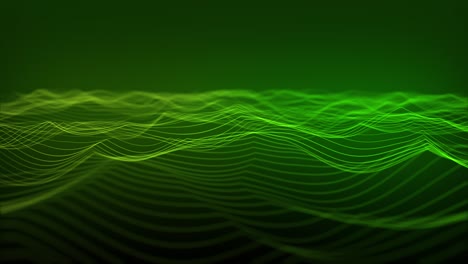 abstract green wave background. technology big data background. motion of digital data flow. big data wave of particles. futuristic wave of dots. cyber or technology background. seamless loop 4k