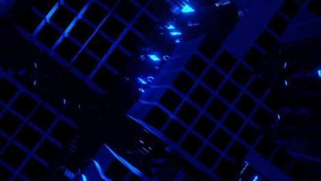 el bucle volador de la abstracción reluciente de los cubos.