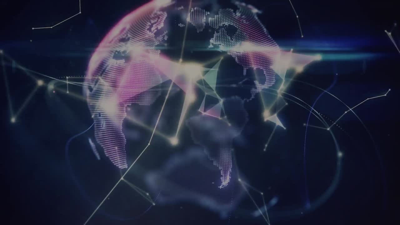 Animation of network of connections over globe