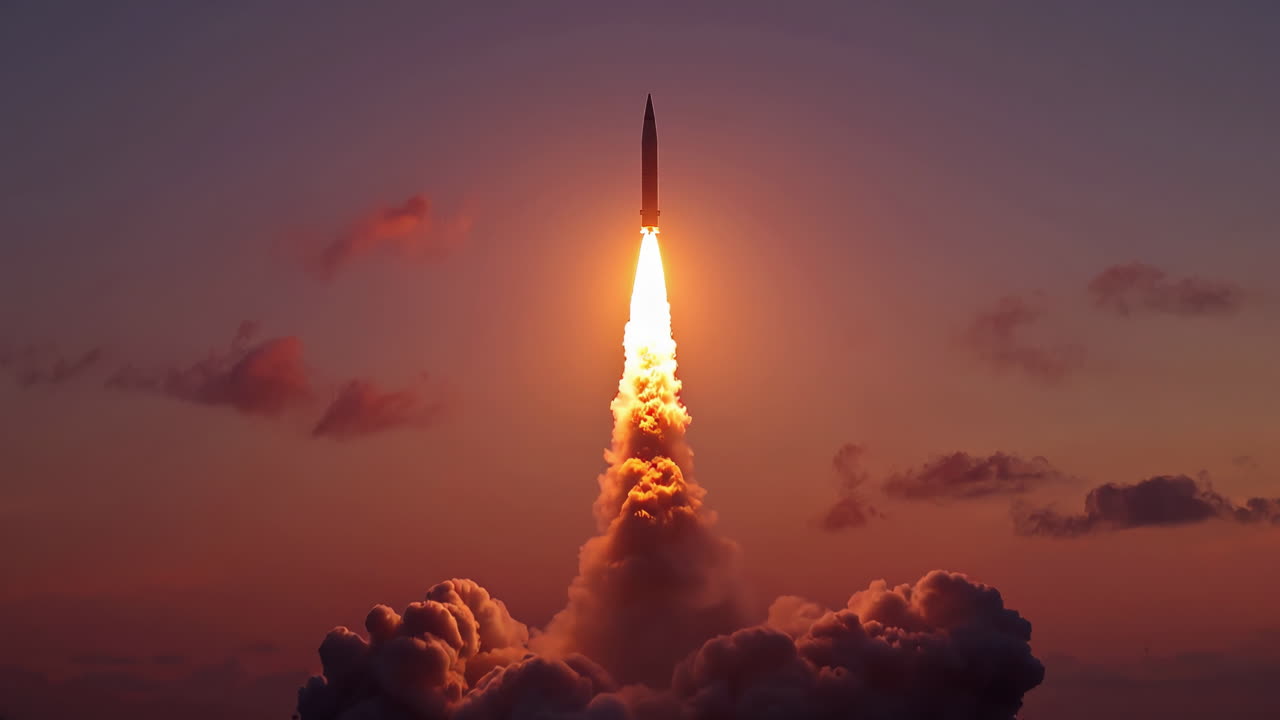 ser testigo de un espectacular lanzamiento de un cohete sobre el océano mientras el sol se pone al anochecer un evento impresionante