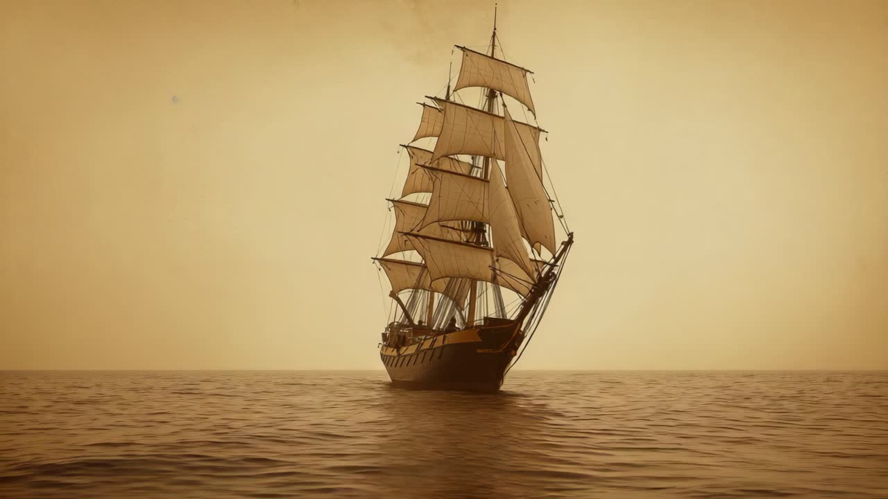 바다에서 항해하는 배