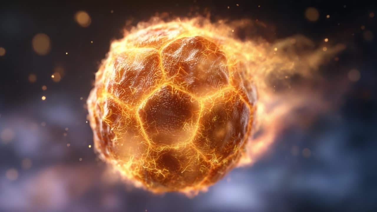 A Captivating Journey of an Energetic Spark Ball Revealing Its Fiery Glow and Electrifying Movement in a Striking Abstract Visual Experience