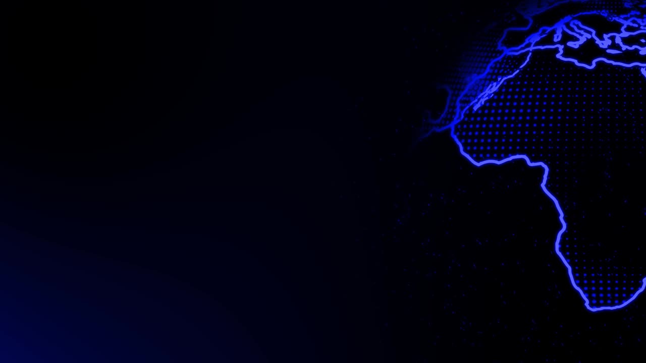 Animated digital earth globe spinning. News background tech earth globe animation.