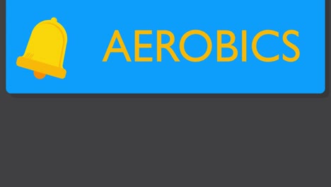 aerobics text on notification bubble from portable information device screen.