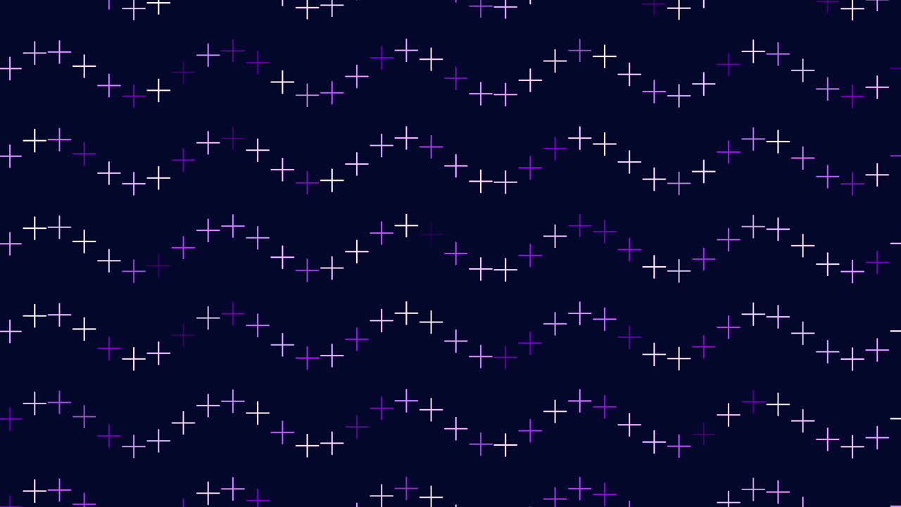 patrón de cruces abstractas de arco iris de neón en ondas en degradado negro