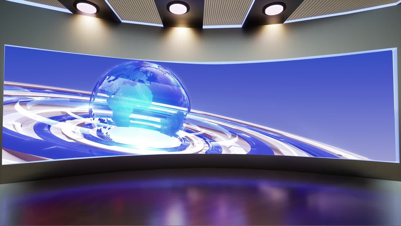 3d 가상 뉴스 스튜디오 배경 루프