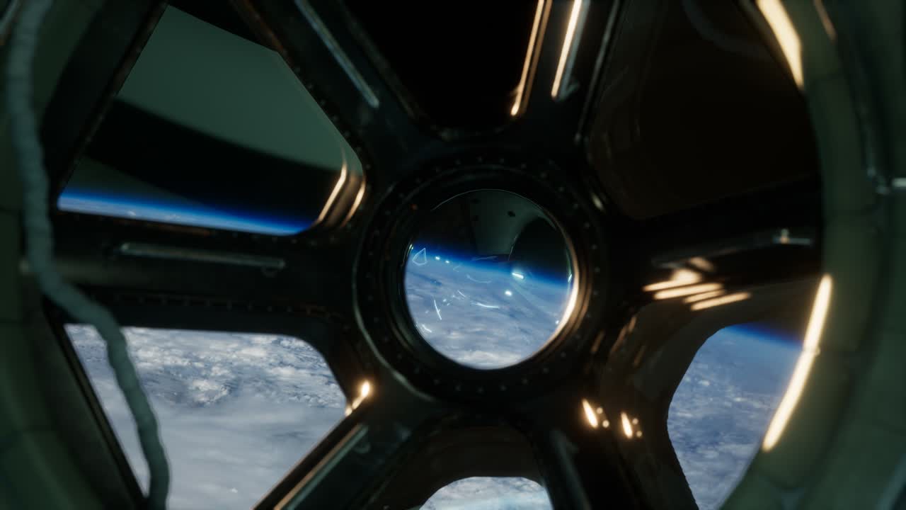 지구 근처 에서 운항 하는 국제 우주 정거장 에서  ⁇   ⁇  의 모습