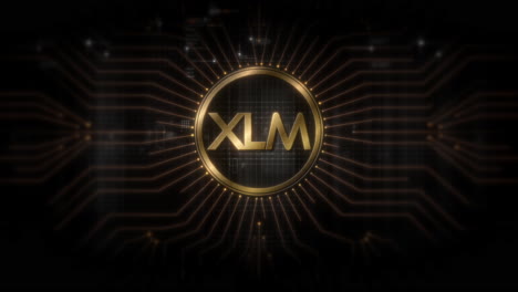 futuristic digital background highlighting advanced cryptocurrency and encryption technology, featuring blockchain networks and secure cryptographic systems : xlm