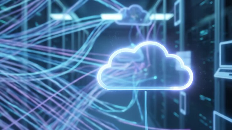 Futuristic Cloud Computing Network Connecting Devices in a Data Center