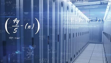 animation of mathematical equations over server room