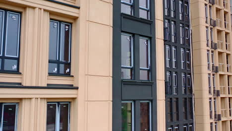 aerial view of apartment building. aerial view of multi storey apartment building