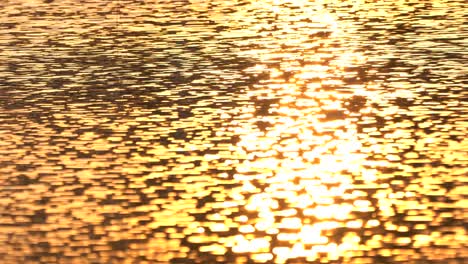 golden screen background of wave water motion from sunset sunny surface pond background, abstract colorful wallpaper for creative graphic design, sun light reflect on water is beauty nature background