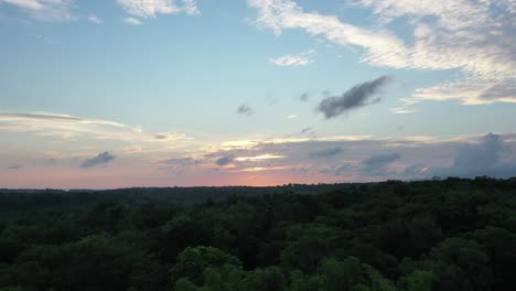 Dense-Forest-At-Sunrise-In-The-Island-Of-Negros-Oriental,-Dumaguete,-Philippines