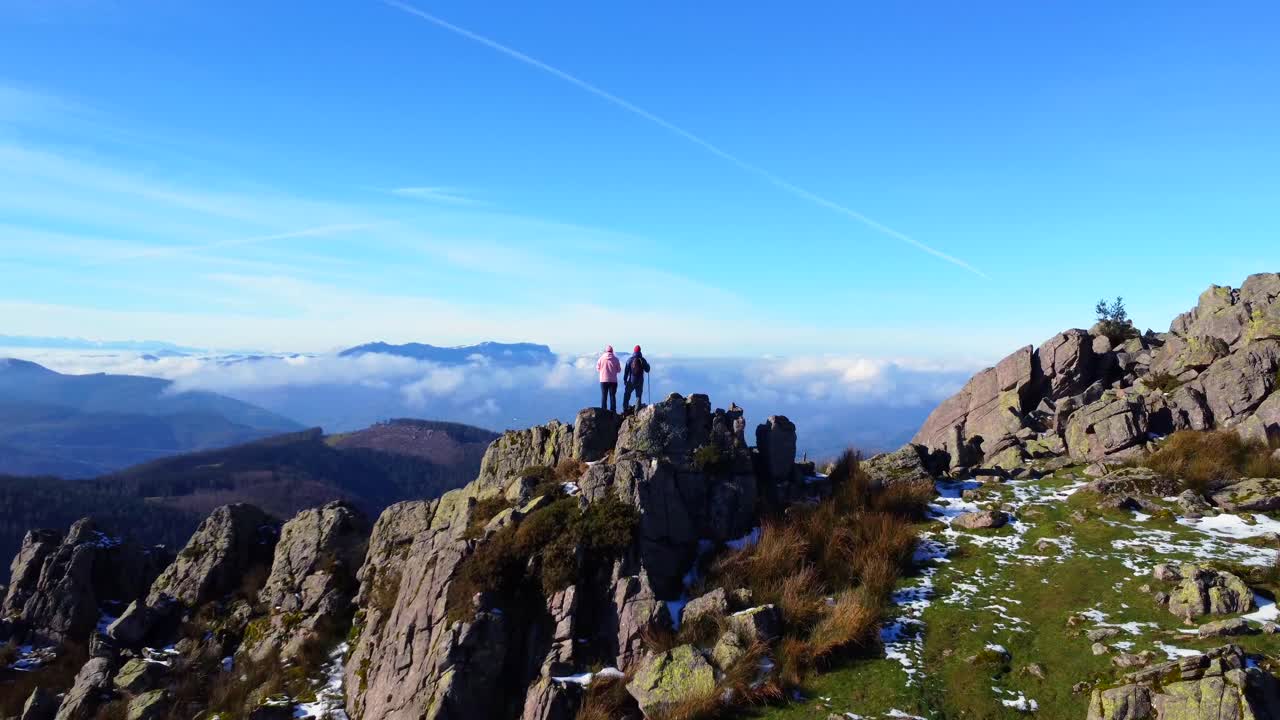 Mountain Landscape with Hikers