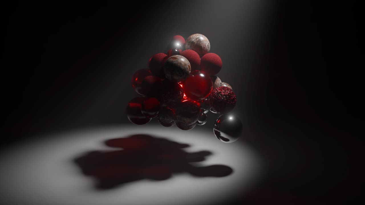 빛나는 구의 추상적인 구성