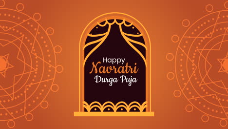 feliz navratri letras en el marco de animación