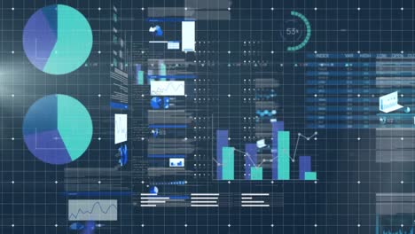 animación de las estadísticas y procesamiento de datos sobre la cuadrícula