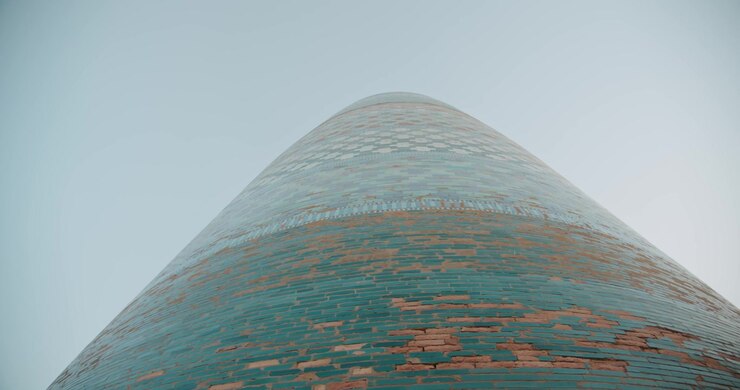 Fortaleza de Khiva Uzbequistão Ichan Kala, Minarete Kalta Minor. Minarete semi-construído.