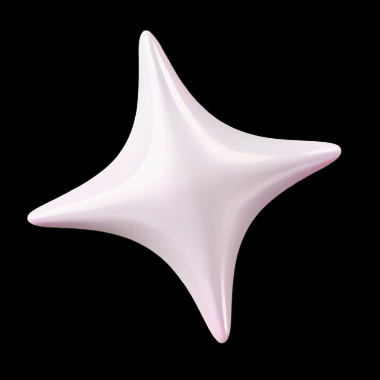 Sleek modern abstract sculpture animation isolated asset, transparent 4K video, alpha channel