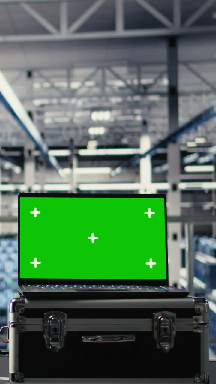 Vertical Video Data Center Programmers Deploy Deep Learning Software Using Green Screen Laptop