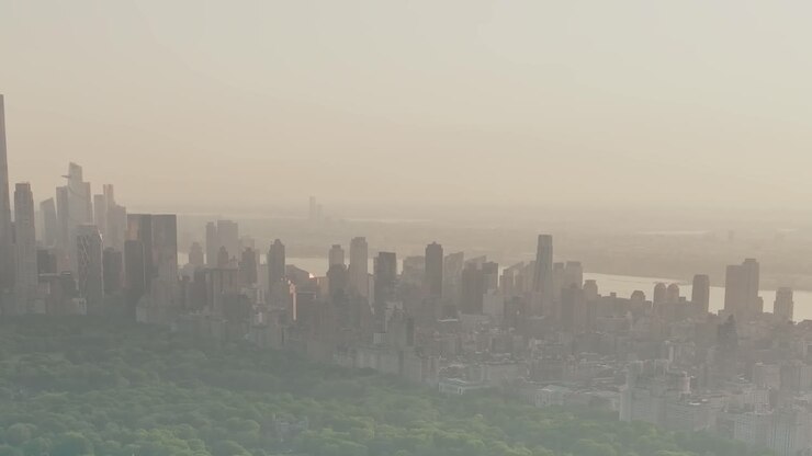 Aerial View of Luxury Buildings Near Central Park