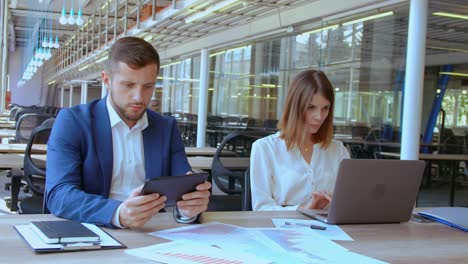 business team works in open space office