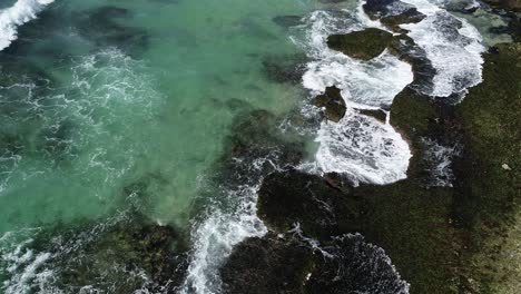 aerial view. aerial drone footage of ocean waves
