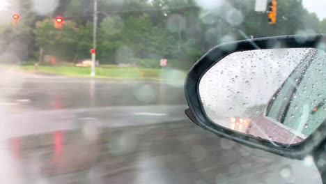 在雨中開車