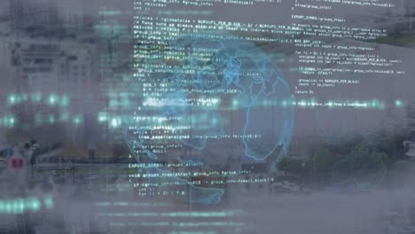 animation of globe over data processing