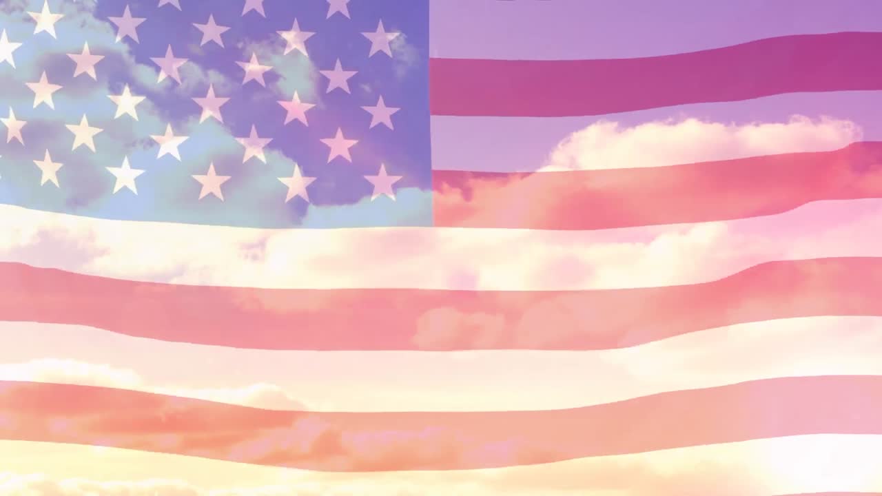 Bandeira americana e o céu