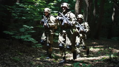 soldiers in the forest