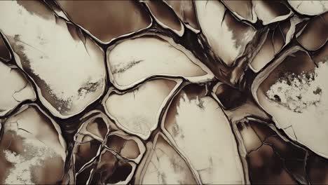 macro hyperlapse timelapse showing evolving patterns of cracked dry earth, revealing organic textures in motion.