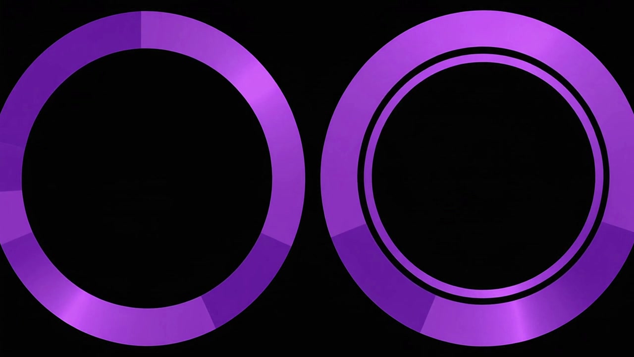 Abstract Animation of Pulsing Purple Concentric Circles on Black Background