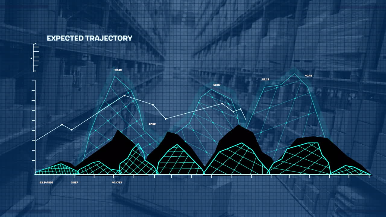 animación del procesamiento de datos sobre el almacén