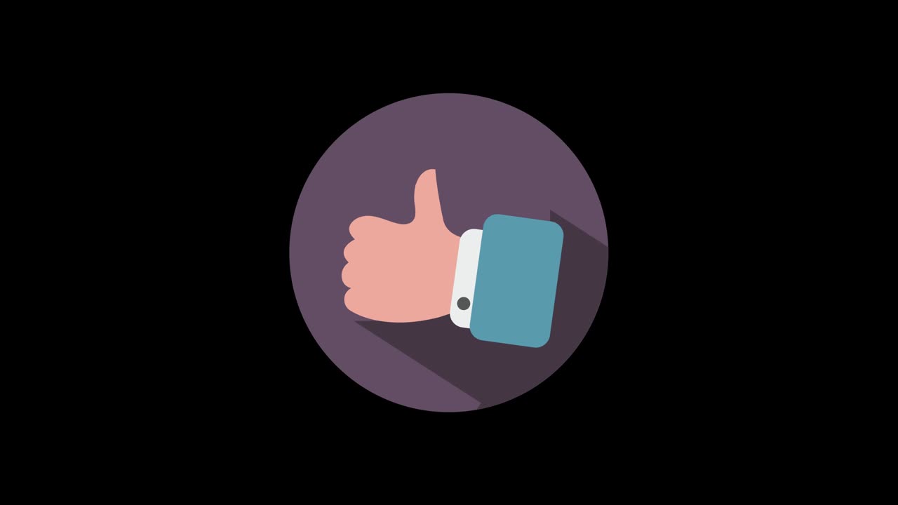 Animated Thumbs Up Like Icon in Flat Design