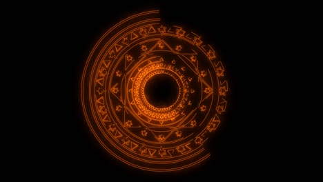 seis estrellas mágicas energía naranja girar lentamente aparecen para banner y publicidad