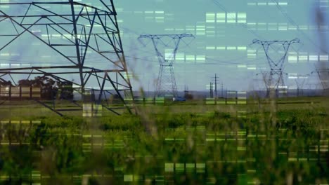 Animation-of-moving-columns-over-landscape-with-electricity-pylons