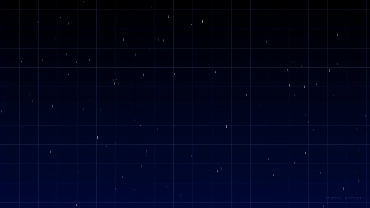 Digital Rain Falling on Dark Blue Grid Background