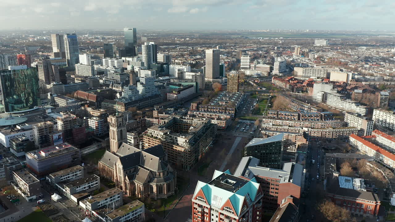 laurenskerk rotterdam - 신트 라우렌스케르크의 그로테와 네덜란드 로테르담의 도심