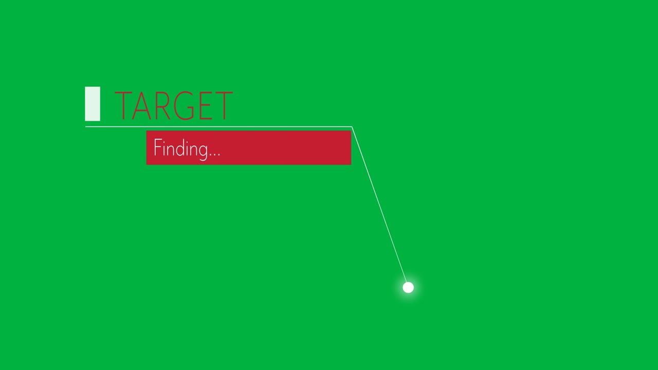 Digitally generated video of target finding text against black background