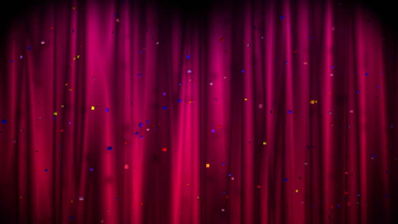 fondo de navidad feliz rojo con confeti de color. papel de pared día de san valentín. bucle sin costuras