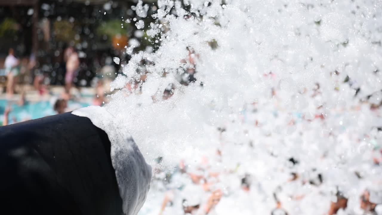 Foam party at a pool