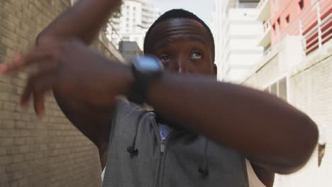 man exercising in an urban setting