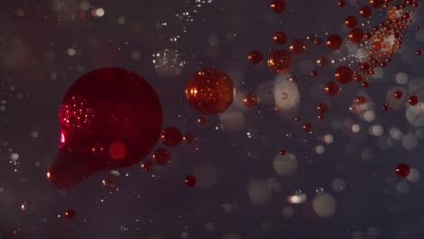 abstract sparkling red orbs morphing together on a liquid bokeh background texture