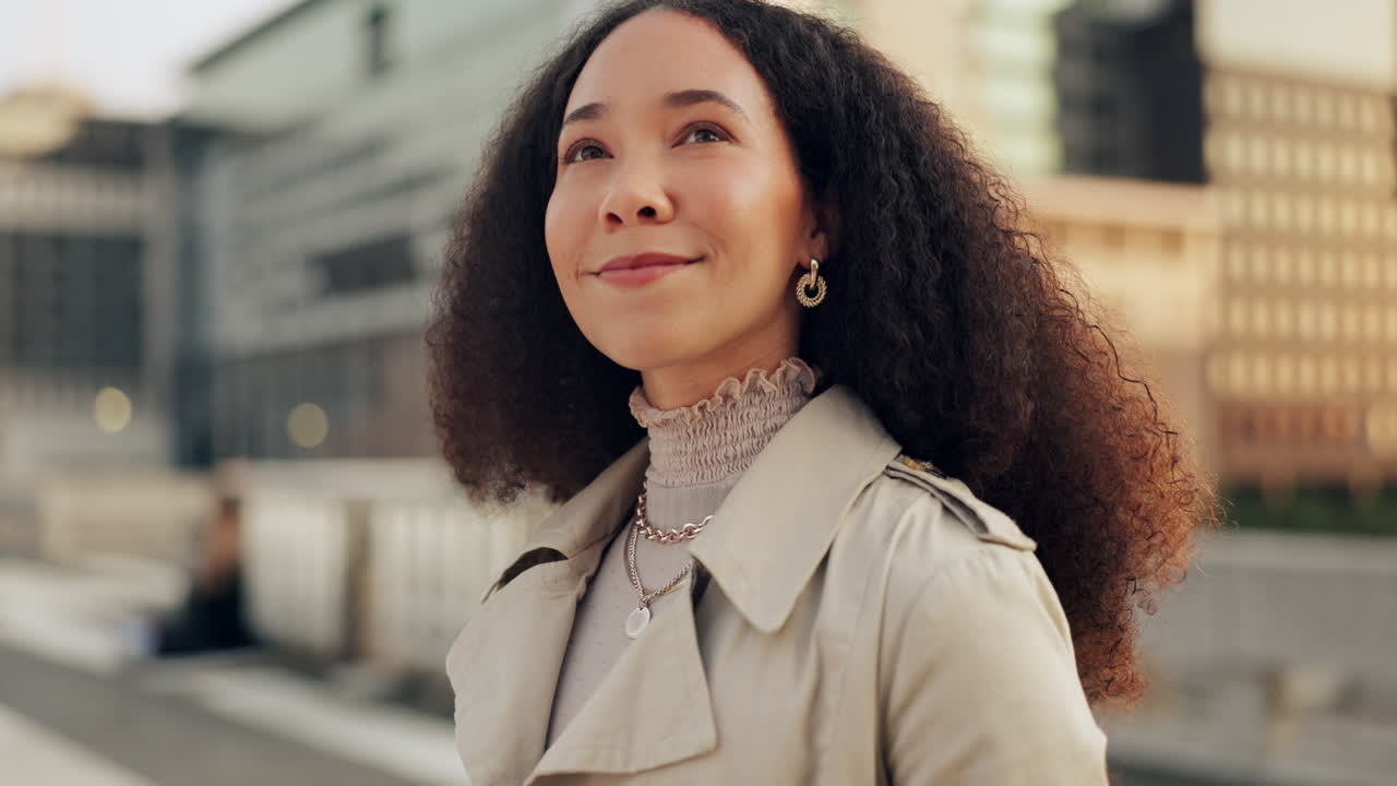 Future, smile and a business black woman