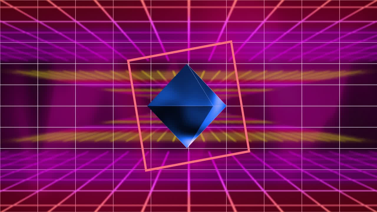 animación de una red de conexiones sobre formas en movimiento