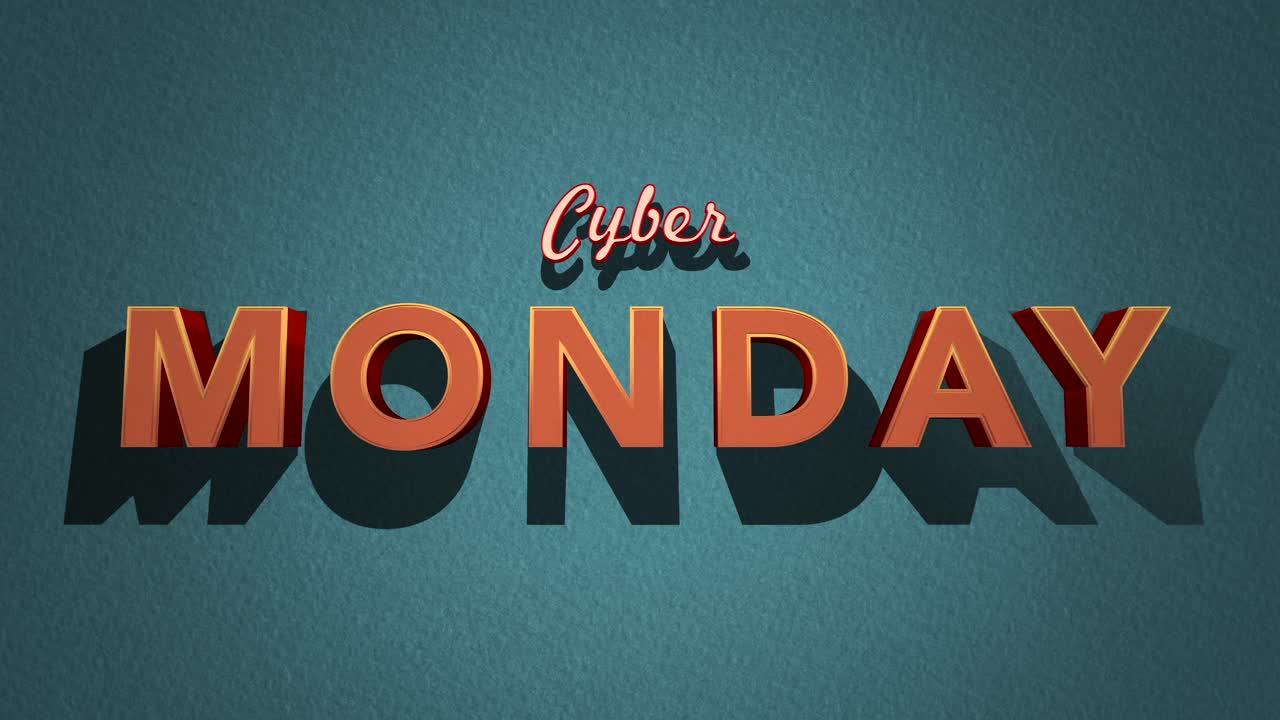 texto retro del lunes cibernético sobre textura grunge verde en el estilo 2 de los años 80