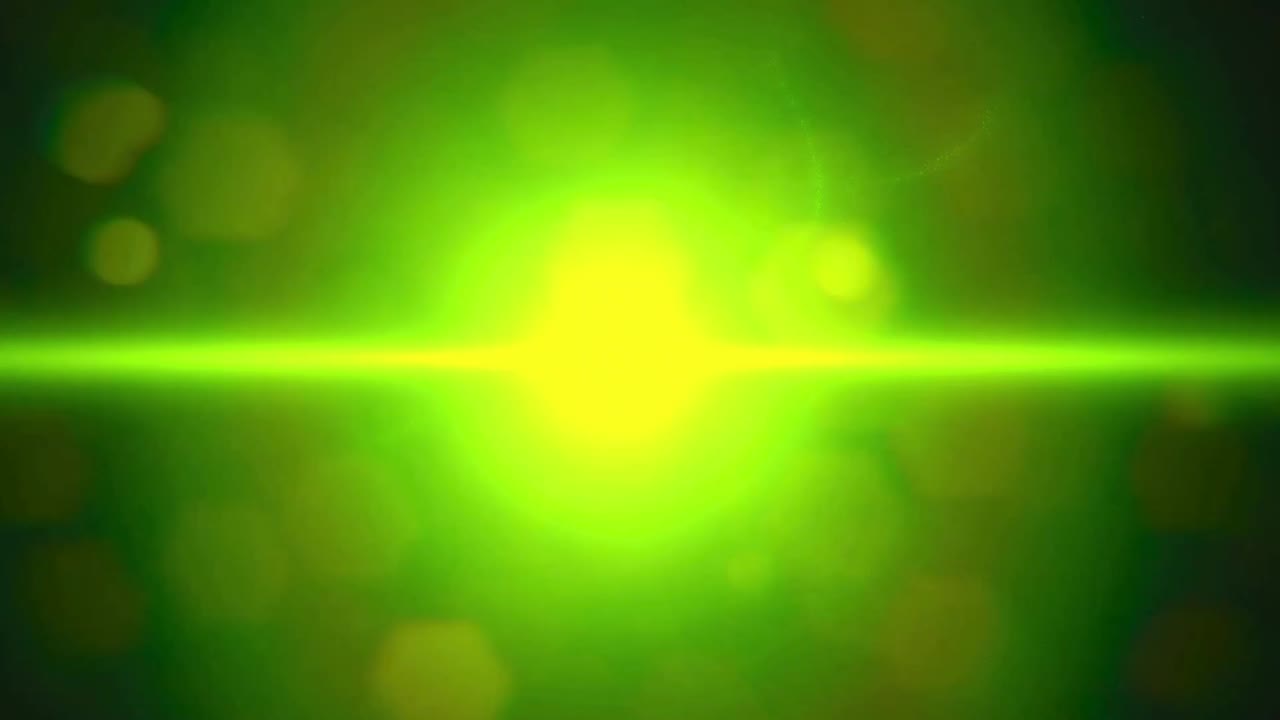 Transizione di Espansione e Dissolvenza di un Raggio di Luce Verde Astratto