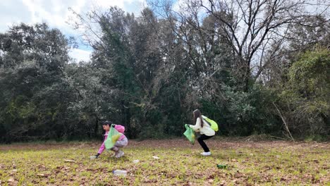 teenagers cleaning up the forest